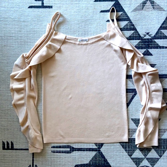 Club Monaco Pink Lesley Off-Shoulder Knit Top - Picture 2 of 5